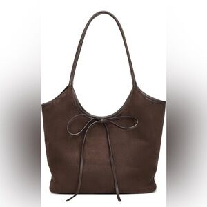 Vintage French Bow Tote Hobo Bag Large Capacity Shoulder Satchel Purse